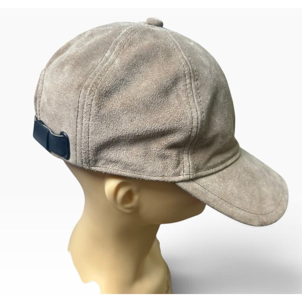 Rag & Bone New York Taupe Suede Unisex Baseball Cap One Size Leather Strap - Picture 5 of 13